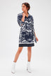 Navy Blue Print Dress