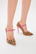 Brown Colt Feather Leopard Pattern Women 'S High-Heeled Shoes