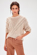 Beige Braided Knitwear Sweater