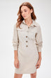 Beige Button Dress