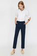 Women Navy Blue Normal Waist Pocket Detail Pants