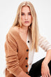 Camel Color Block Sweater Cardigan