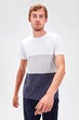 White Men Cycling Neck Short Sleeve Polka Dot T-Shirt
