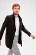 Black Male Front Buttoned Pockets Coat