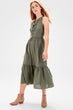 Khaki Halter-Neck Dress