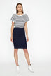 Women Dark Blue Tight-Fitting Cut Skirt