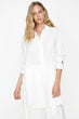 "Women Raw White Collar Tunic"