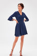 Navy Blue Flounces Dress