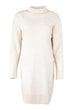 WOMEN-Beige Turtleneck Sweater Dress