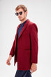 Burgundy Men 'S Front Button Pocket Coat