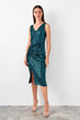 Emerald green Drape Detail Dress