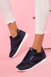 Navy Blue Women Sneaker Shoes Casual Sports Shoes for Women Summer Platform Sports Lace Up Shoes