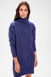 Navy Argyle Turtleneck Sweater Dress