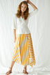 Women Yellow Striped Skirt