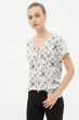 Women White Pattern T-Shirt