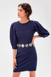 Navy Blue Sleeve Detail Dress