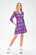 Purple Plaid Lacing Detail Dress