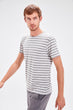 Gray Men Striped T Shirt