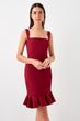 Burgundy Back Low-Cut Dress