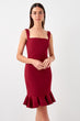Burgundy Back Low-Cut Dress
