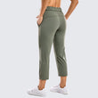 Women's On the Travel Mid Rise Capri Joggers Stretch Casual Pants Crop with Pockets