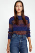 Women Blue Striped Sweater