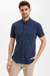 Man Woven Top Short Sleeve Shirt