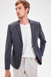 Navy Blue Mens Double Button Pin Slim Fit Jacket New