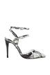 Black Transparent Detailed Snake Pattern Women 'S High-Heeled Shoes