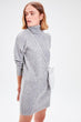 Gray Argyle Turtleneck Sweater Dress