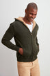 Male Hooded Şerpalı Sweater Cardigan