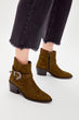 Suede Buckled Women Boots
