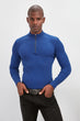 Men 'S Ribbed Neckline Zipper Sweater