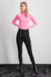 Button Detail Super High Waist Skinny Jeans