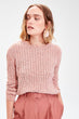WOMEN-Salmon Bike Collar Chenille Knitwear Sweater