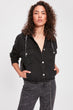 Hooded Back Spliced Denim Jacket