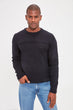 Navy Blue Men 'S Pattern Bike Collar Knitwear Sweater New