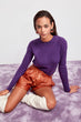 WOMEN-Purple Bike Collar Sweater Sweater