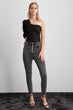 Button Detail Super High Waist Skinny Jeans