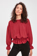 Burgundy Gipe Detailed Knitted Sweatshirt