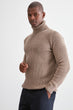 Male Turtleneck Long Sleeve Ribbed Sweater