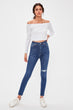 Blue Ripped Detailed Skinny Jeans