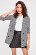 Gray Plaid Knitted Coat