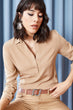 Women Shirt Collar 5 Buttoned Blouse