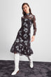 Flower Print Tulle Knit Dress