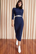 Women Thick Ribbed Sweater Pencil Dress