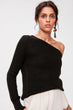 Black One Shoulder Sweater Sweater