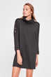 Anthracite Button Detail Knit Dress