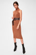 Cinnamon Turtleneck Sleeveless Sweater Dress