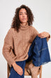 Camel Turtleneck Long Sweater